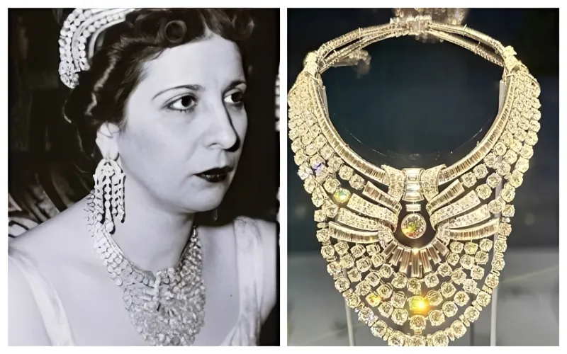 673-diamond necklace linked to Egypt’s Queen Nazli displayed at a Vienna museum