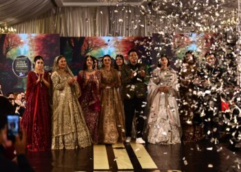 Fashion models present designer collections at Style Runway Fashion Show Season 18 in Karachi.