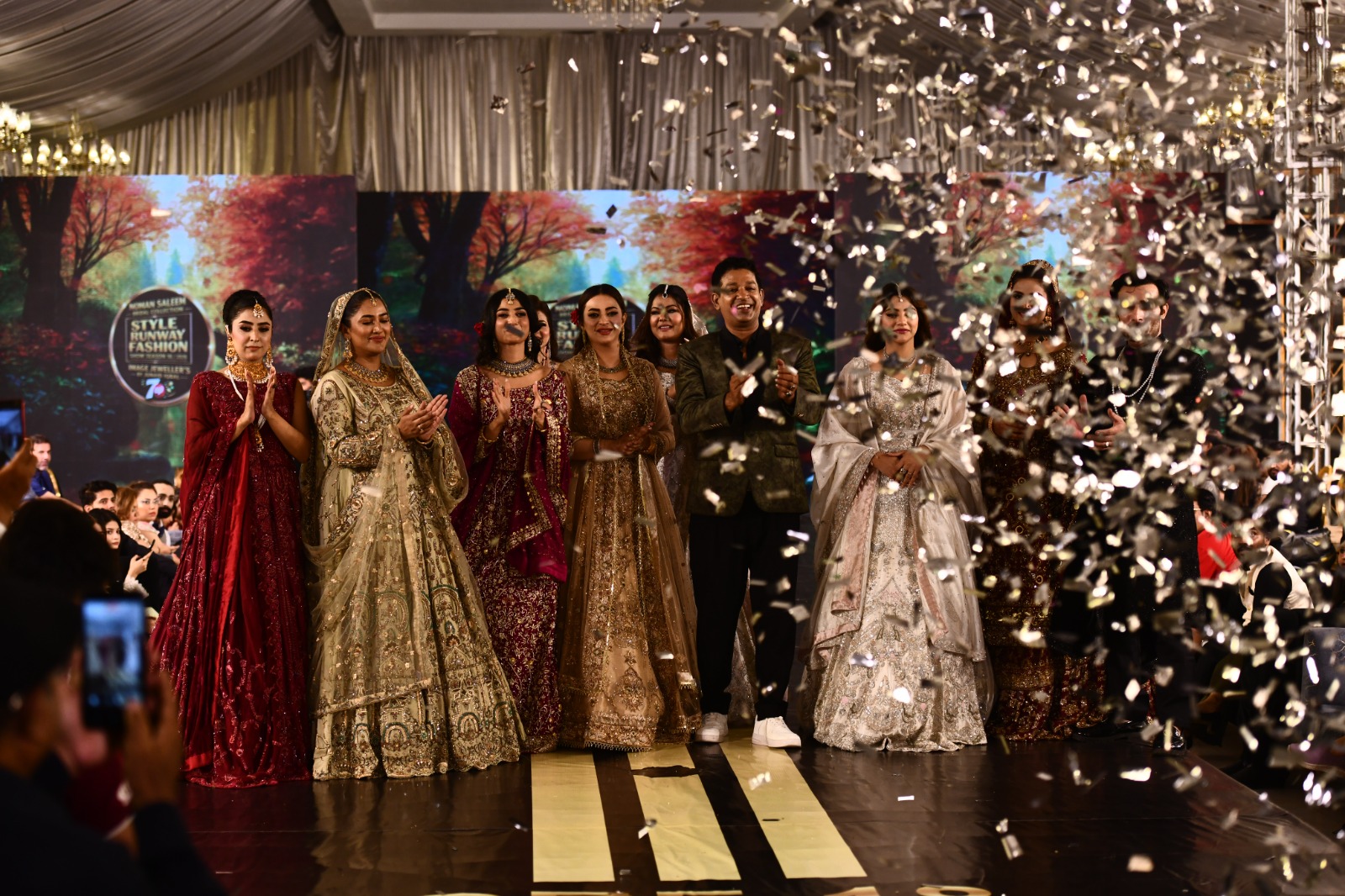Fashion models present designer collections at Style Runway Fashion Show Season 18 in Karachi.