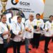 Members of the Karachi Chefs Association at the GCCM Global Culinary Competition in Malaysia after winning medals and diplomas.