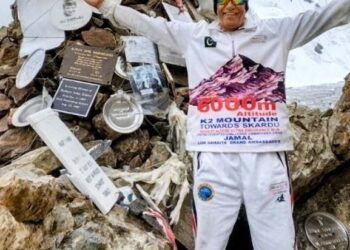 Pakistani ultra runner Jamal Syed during his record-setting 275km run from K2 Base Camp to Skardu.