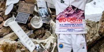Pakistani ultra runner Jamal Syed during his record-setting 275km run from K2 Base Camp to Skardu.