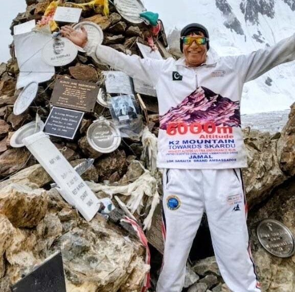 Pakistani ultra runner Jamal Syed during his record-setting 275km run from K2 Base Camp to Skardu.