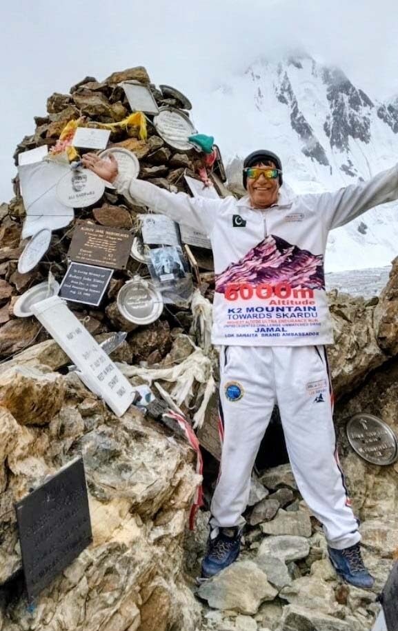 Pakistani ultra runner Jamal Syed during his record-setting 275km run from K2 Base Camp to Skardu.