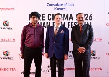 Italian Consul Fabrizio Bielli and guests attend Fare Cinema 2026 in Karachi celebrating Ettore Scola
