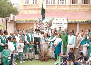 PACC and Lions International officials attend the 79th Independence Day ceremony in Karachi.