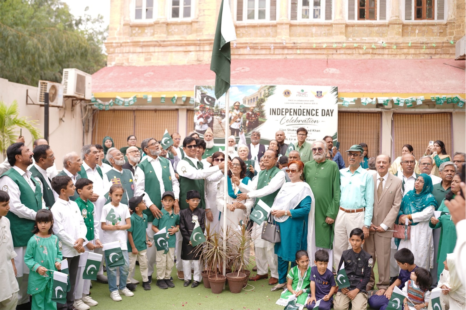 PACC and Lions International officials attend the 79th Independence Day ceremony in Karachi.
