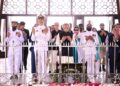SPSC Chairman Rizwan Ahmed and members at Mazar-e-Quaid during Pakistan Independence Day celebrations