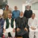 Pakistan Petroleum Dealers Association Chairman Malik Khuda Bakhsh addresses a press conference. Vice Chairman Malik Sher Khan, Tariq Hassan, Anwar Kamal and other representatives are also present.