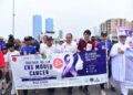 Rotary Karachi Walk a Cause participants promoting mouth cancer, polio and drug abuse awareness