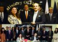 IFC and Bank Alfalah officials mark an agreement for Pakistan’s first Diversified Payment Rights financing programme.