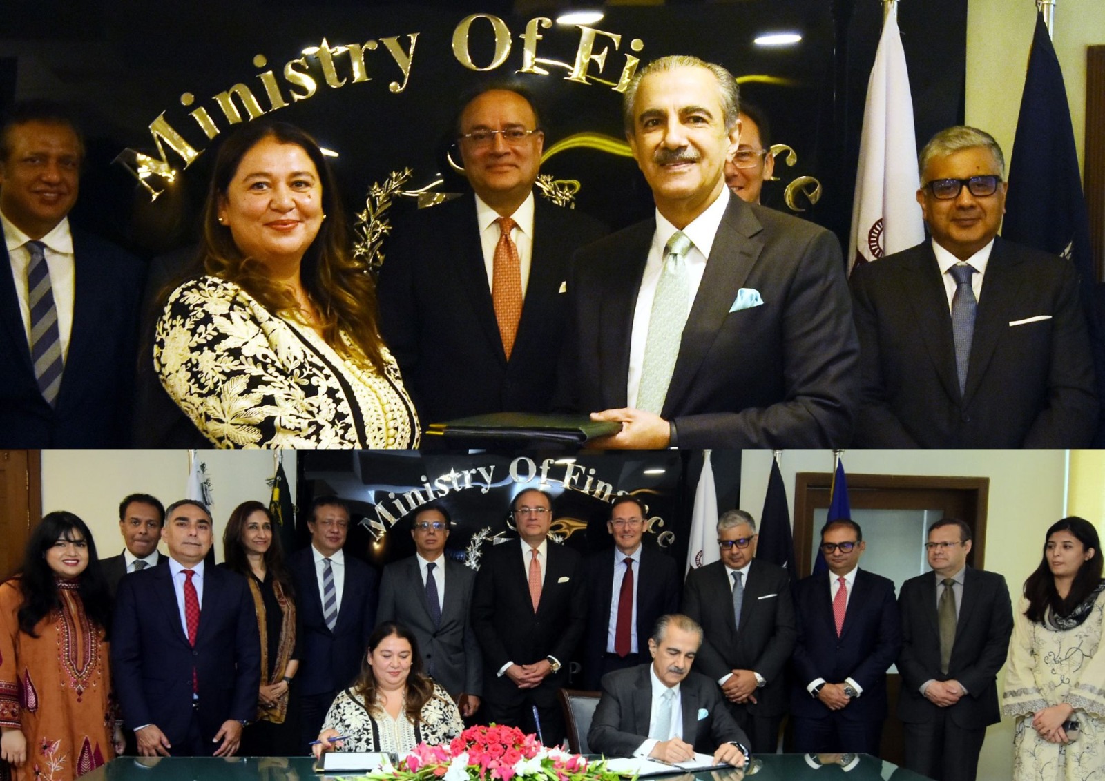 IFC and Bank Alfalah officials mark an agreement for Pakistan’s first Diversified Payment Rights financing programme.