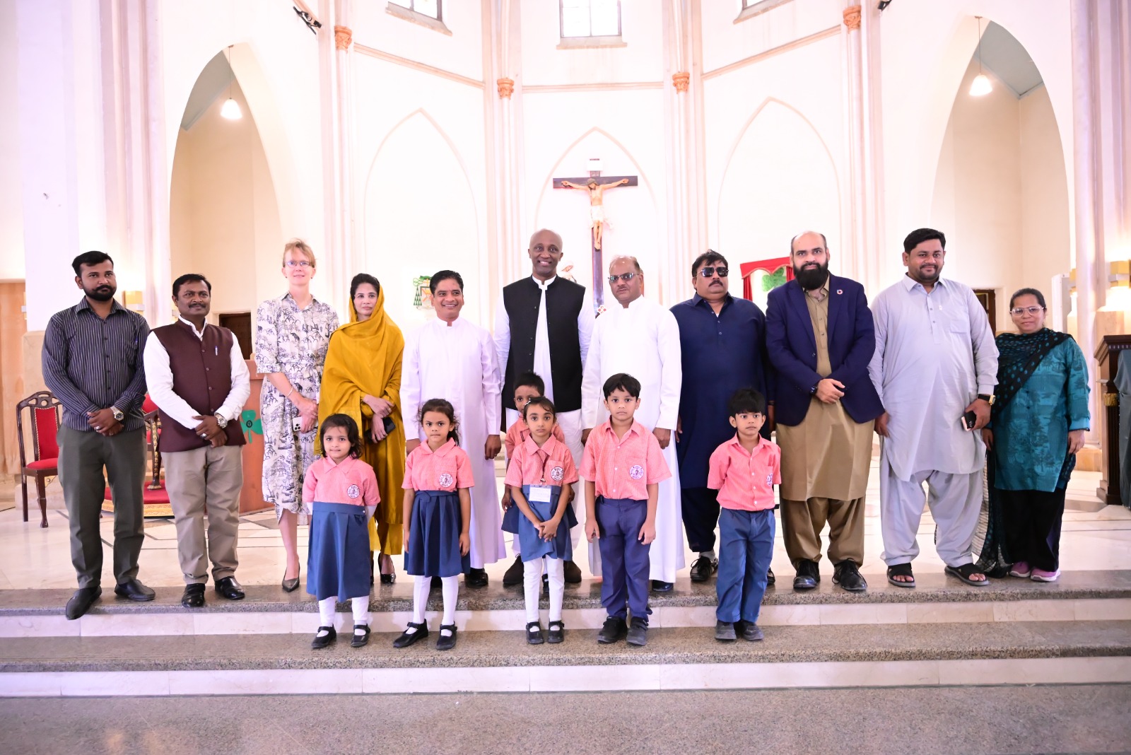 UN officials and Roma Mushtaq Matto meet church representatives during a visit to St Patrick’s Cathedral Karachi.