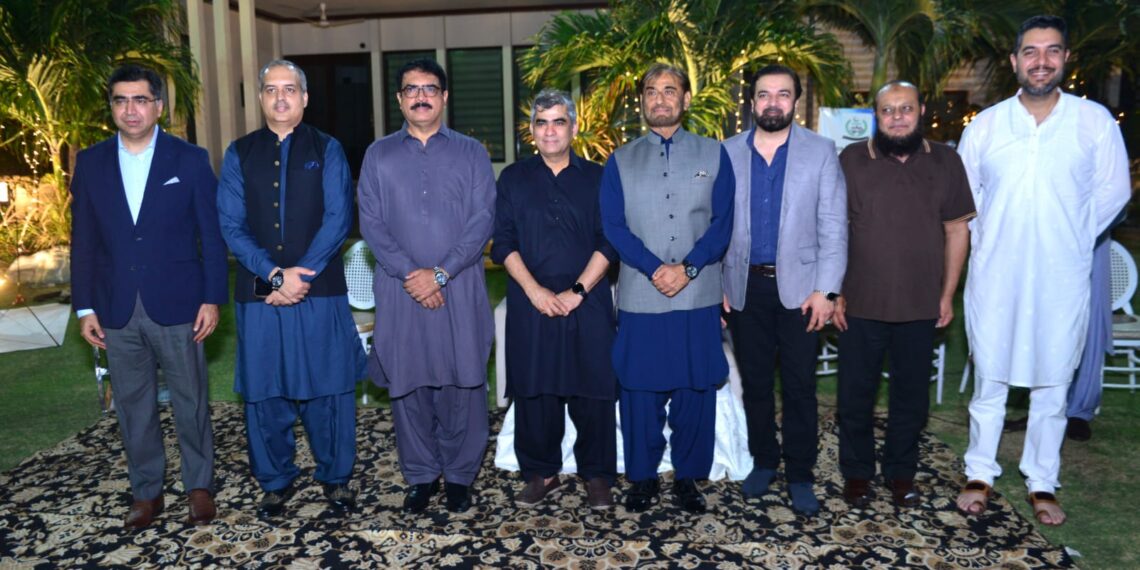 DIG Training Faizullah Korejo speaking at a welfare ceremony in Karachi.