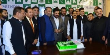 Business leaders, diplomats and prominent personalities attend an Independence Day reception at Mundia House in Karachi.