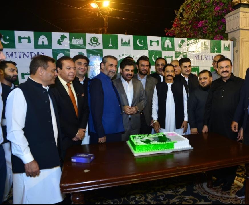 Business leaders, diplomats and prominent personalities attend an Independence Day reception at Mundia House in Karachi.