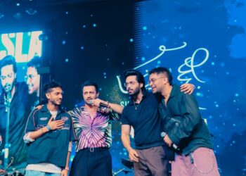 Atif Aslam performing at Spotify’s Subah Aye Na album celebration in Karachi.