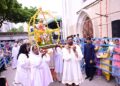 Christian devotees take part in the Velankanni Novena celebrations at St Anthony’s Catholic Church in Karachi, Pakistan.