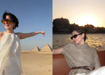 Pakistani actor Hania Aamir poses in stylish outfits during her European and Middle Eastern travels.