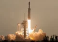 NASA’s Roman Space Telescope launching aboard a SpaceX Falcon Heavy rocket from Kennedy Space Center.