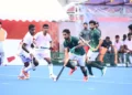 Pakistan volleyball players during their Asian Games match against Uzbekistan
