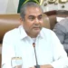Interior Minister Mohsin Naqvi speaking at a press conference about Khyber-Pakhtunkhwa security.