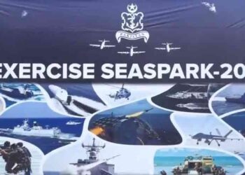 Pakistan Navy warships during Seaspark 2026 naval exercise in Karachi