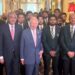 King Charles meeting Pakistan cricket team players and officials at Clarence House in London