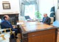 Prime Minister Shehbaz Sharif meeting Chairman Rana Mashhood Ahmad Khan to review youth programme initiatives