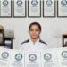 Pakistani martial arts athlete Fatima Naseem during a record-breaking performance