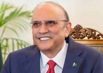 President Asif Ali Zardari at an airport before his delayed flight from the UK to Turkey.