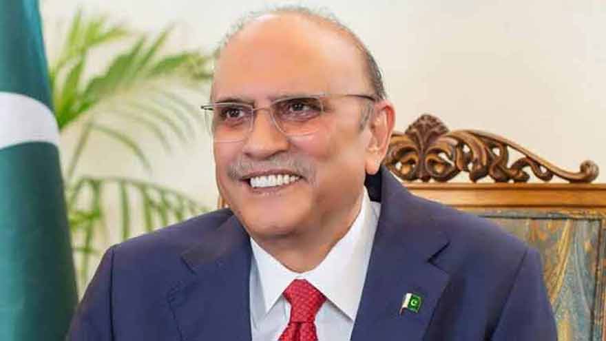 President Asif Ali Zardari at an airport before his delayed flight from the UK to Turkey.
