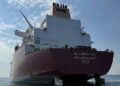 Qatari LNG carrier carrying natural gas to Pakistan through the Strait of Hormuz.