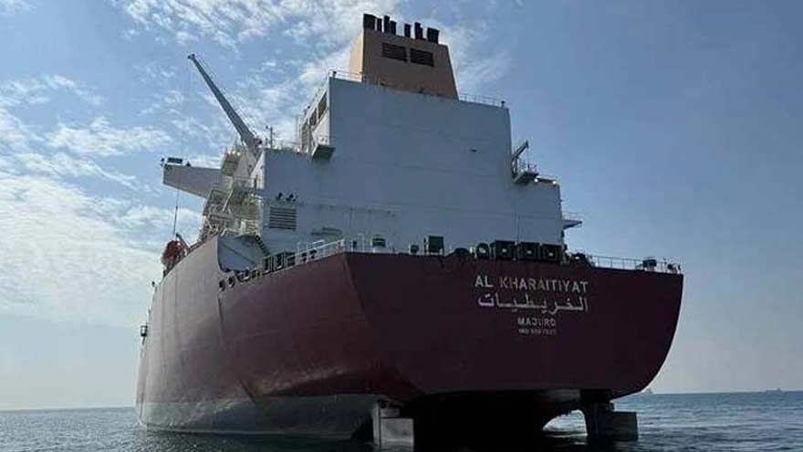 Qatari LNG carrier carrying natural gas to Pakistan through the Strait of Hormuz.
