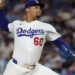 Dodgers pitcher Edgardo Henriquez during an MLB game