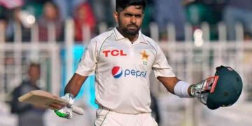 Pakistan Test captain Babar Azam during a cricket match