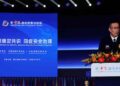 Chinese Defence Minister Dong Jun speaking at the Xiangshan Forum in Beijing
