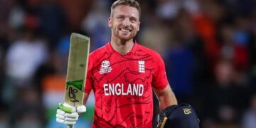 England batter Jos Buttler reaches 15,000 T20 runs during the match against Sri Lanka.