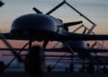 Smoke rises after a reported Ukrainian drone attack on Moscow during Russia’s parliamentary elections.