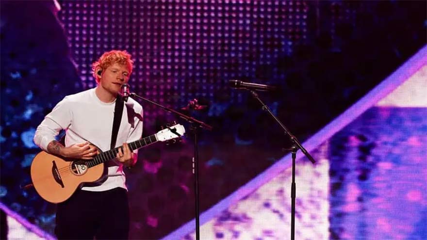 Ed Sheeran performs at Lincoln Financial Field in Philadelphia amid controversy over Macklemore’s tour removal.