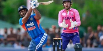 India cricket team celebrates two-run win over Japan in T20I