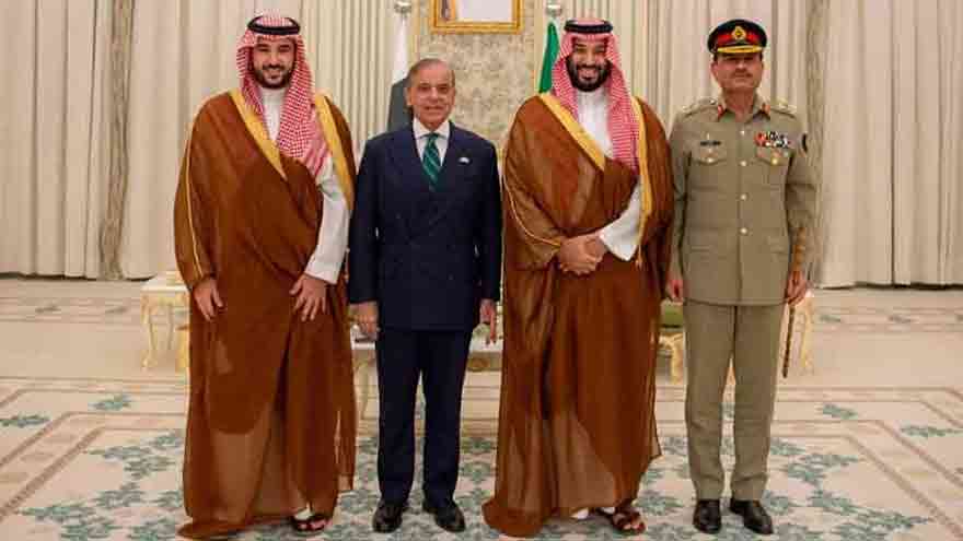 Pakistan and Saudi Arabia flags representing bilateral strategic and defence relations