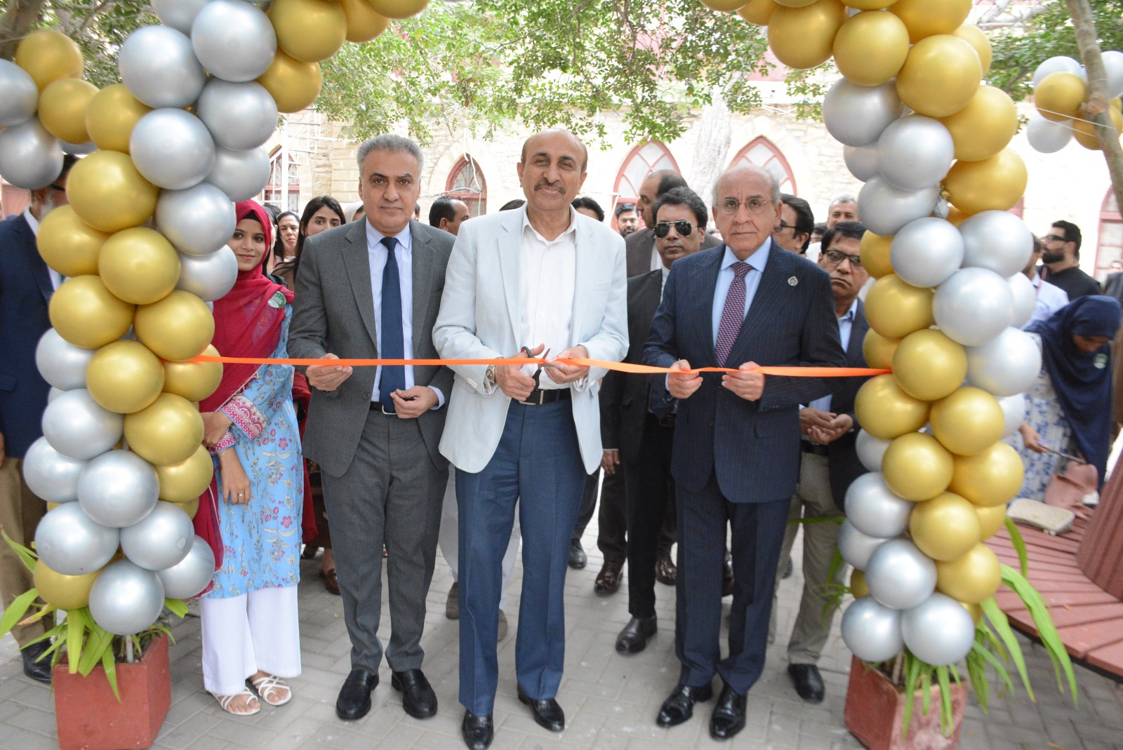 SMIU officials and guests attend the 142nd Foundation Day celebration of Sindh Madressatul Islam in Karachi
