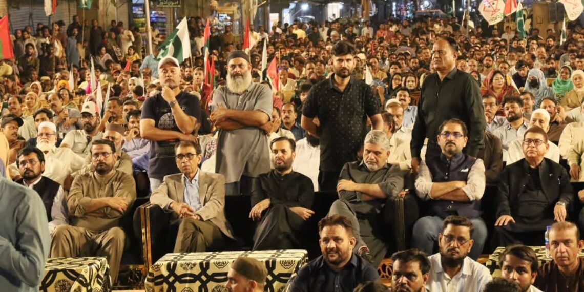 MQM-P leaders addressing a Defence Day programme in Hyderabad