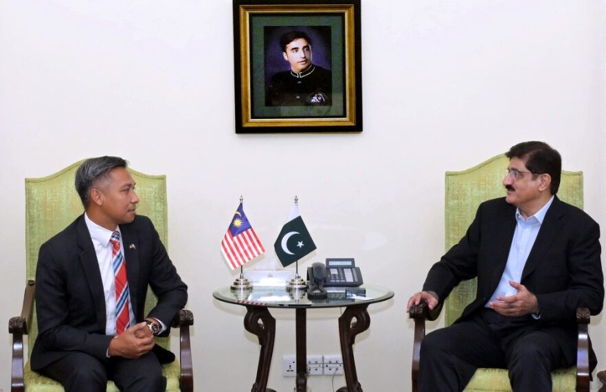 Sindh Chief Minister Syed Murad Ali Shah meeting Malaysia’s new Consul General in Karachi