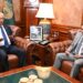 Governor Sindh Syed Muhammad Nehal Hashmi meeting Iraqi Acting Consul General Abul Hakam Adnan Sadiq at Governor House Karachi.