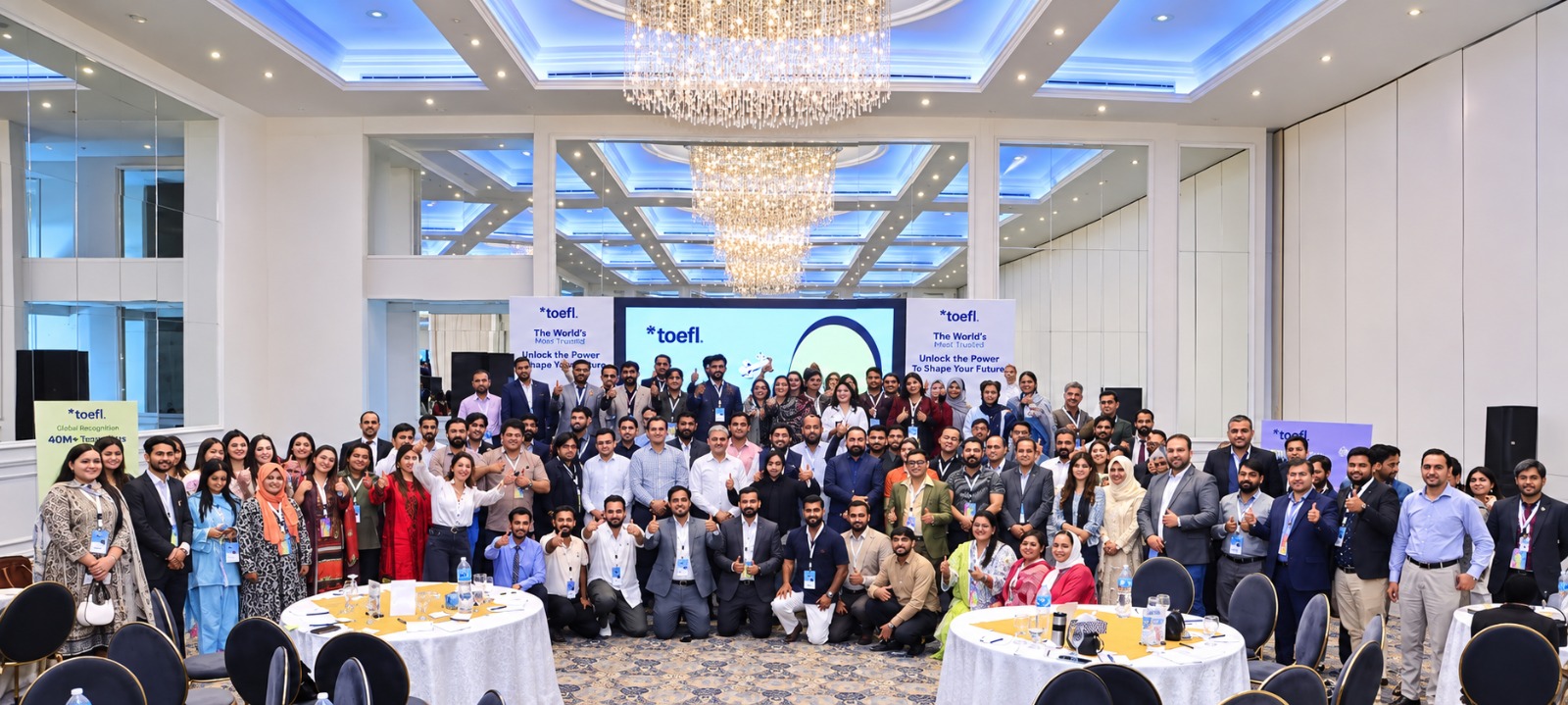 ETS TOEFL Experience Day participants in Lahore during the English-language training programme.
