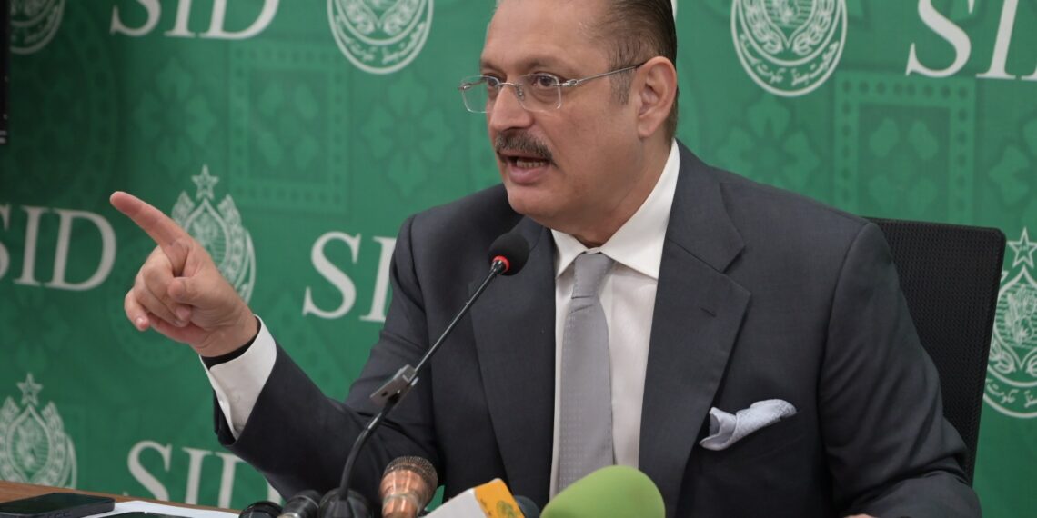 Sharjeel Inam Memon addressing a press conference in Karachi on September 24 2026