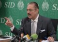 Sharjeel Inam Memon addressing a press conference in Karachi on September 24 2026