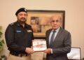 Sindh IGP Javed Alam Odho during his visit to SMIU in Karachi